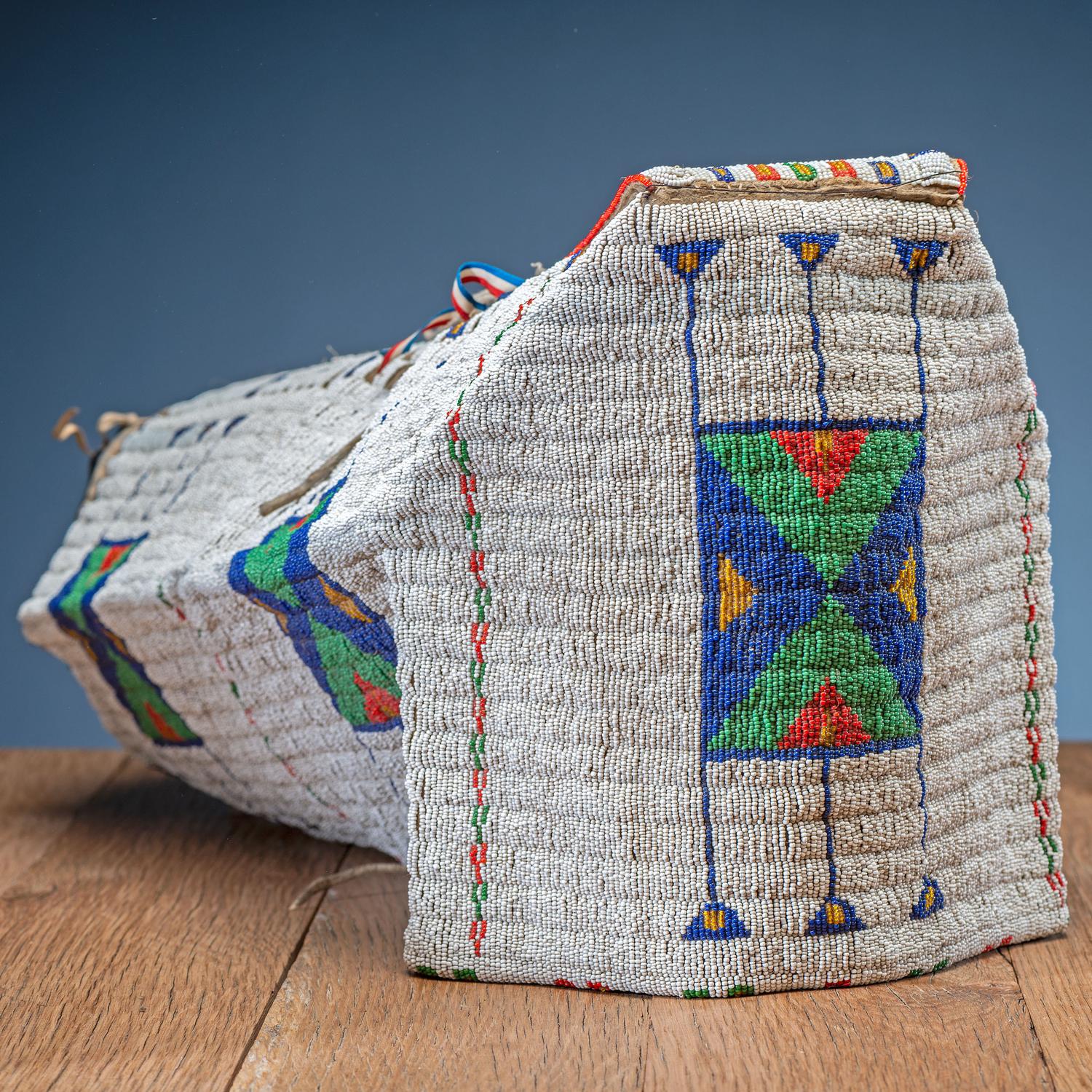Sioux Child's Beaded Hide Cradle