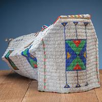 Sioux Child's Beaded Hide Cradle