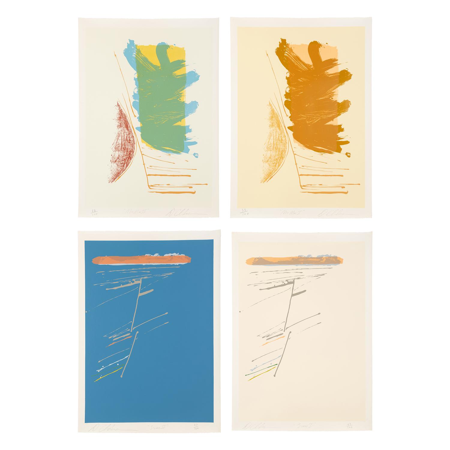 Dan Christensen (American, 1942-2007) — Jivaro I, Jivaro II, MicMac I, and MicMac II (four works)