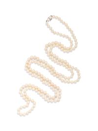 CULTURED PEARL AND DIAMOND NECKLACE