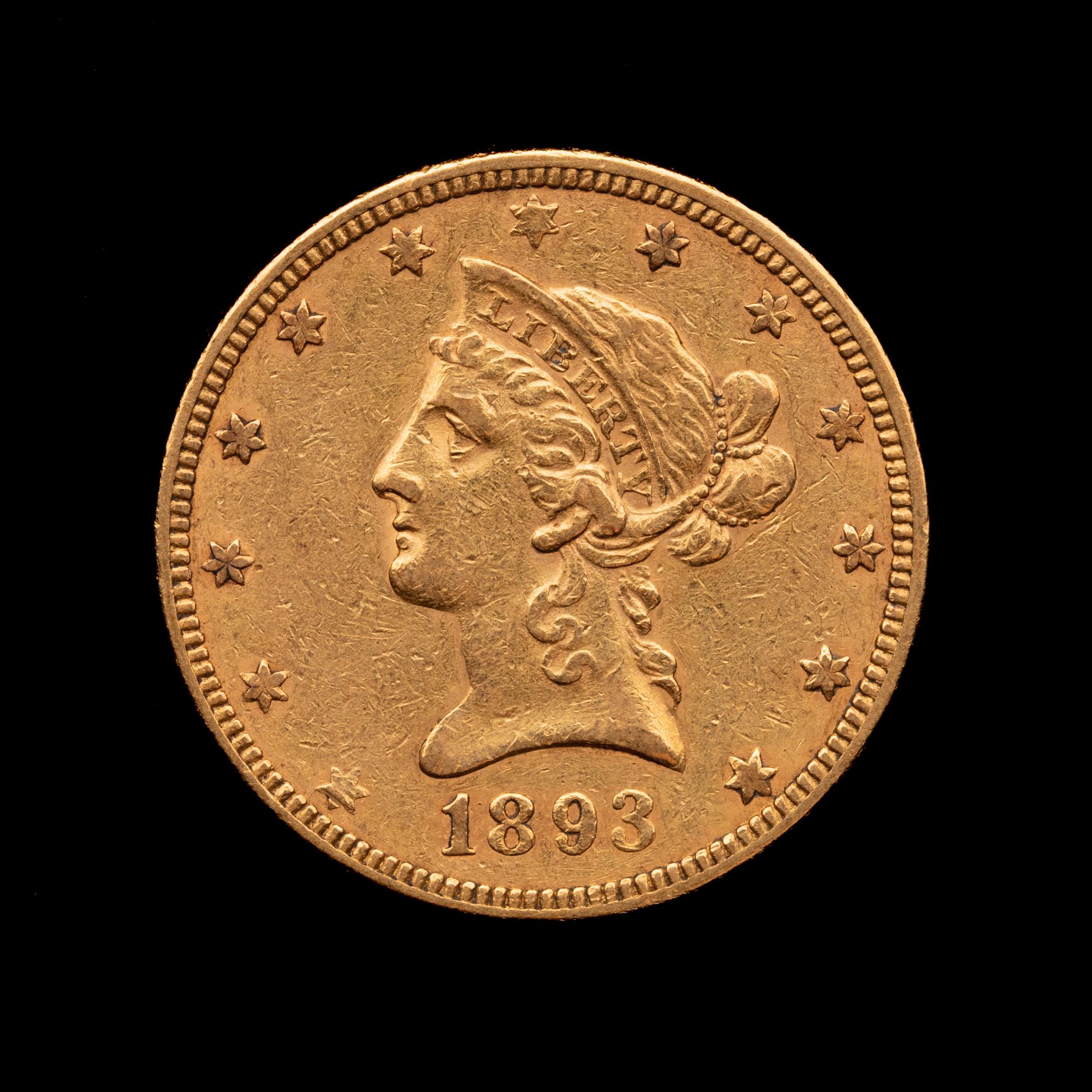 An 1893 Liberty Head $10 Gold Coin