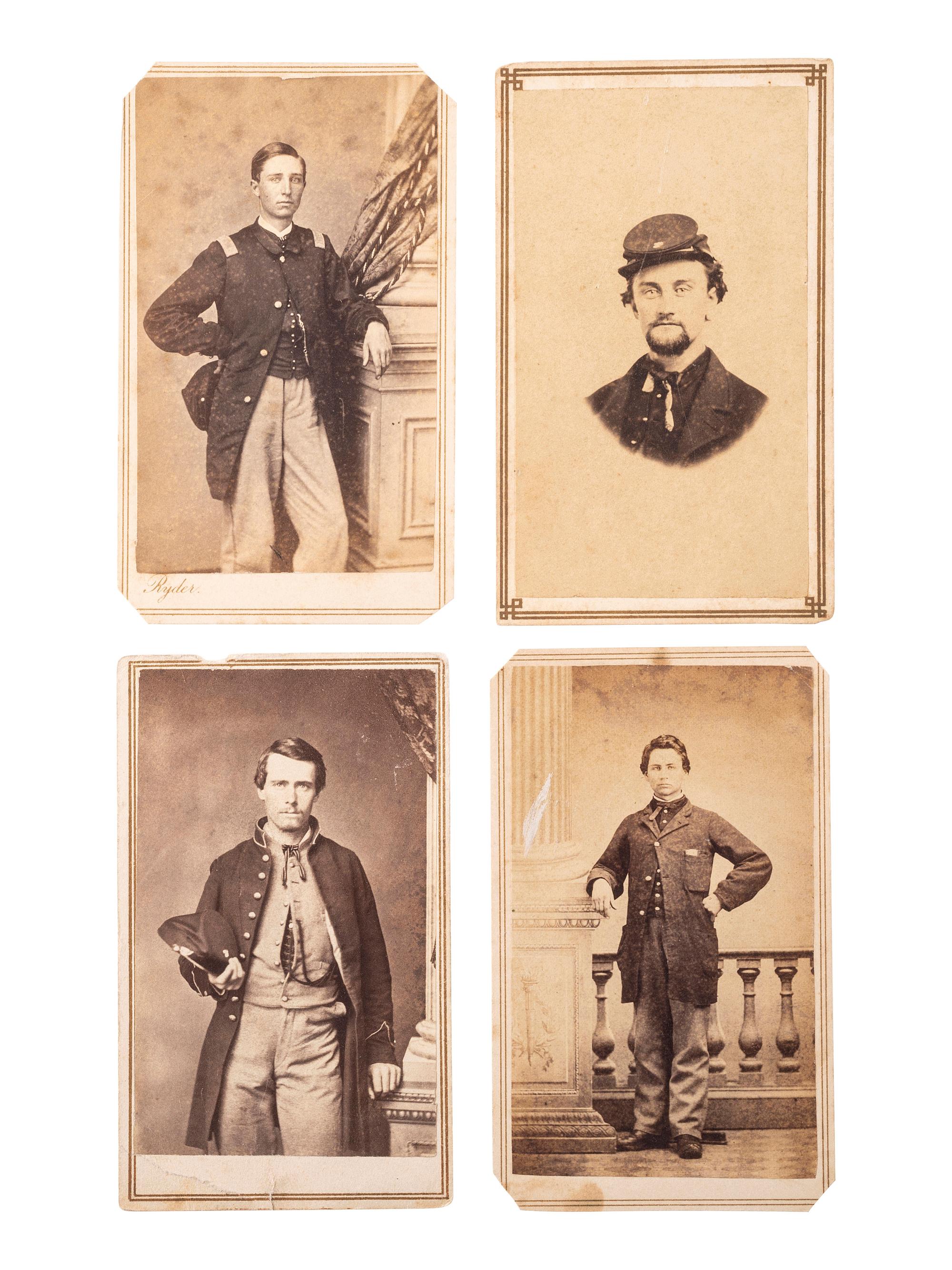 [CIVIL WAR]. A group of 26 CDVs, including portraits featuring soldiers from the 7th Ohio Volunteer Infantry Regiment.