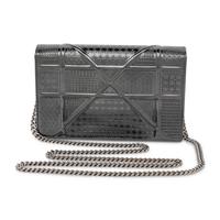 Christian Dior, Mini Diorama Flap Bag in Steel Grey Patent Leather