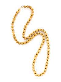 TEXTURED YELLOW GOLD BEAD NECKLACE