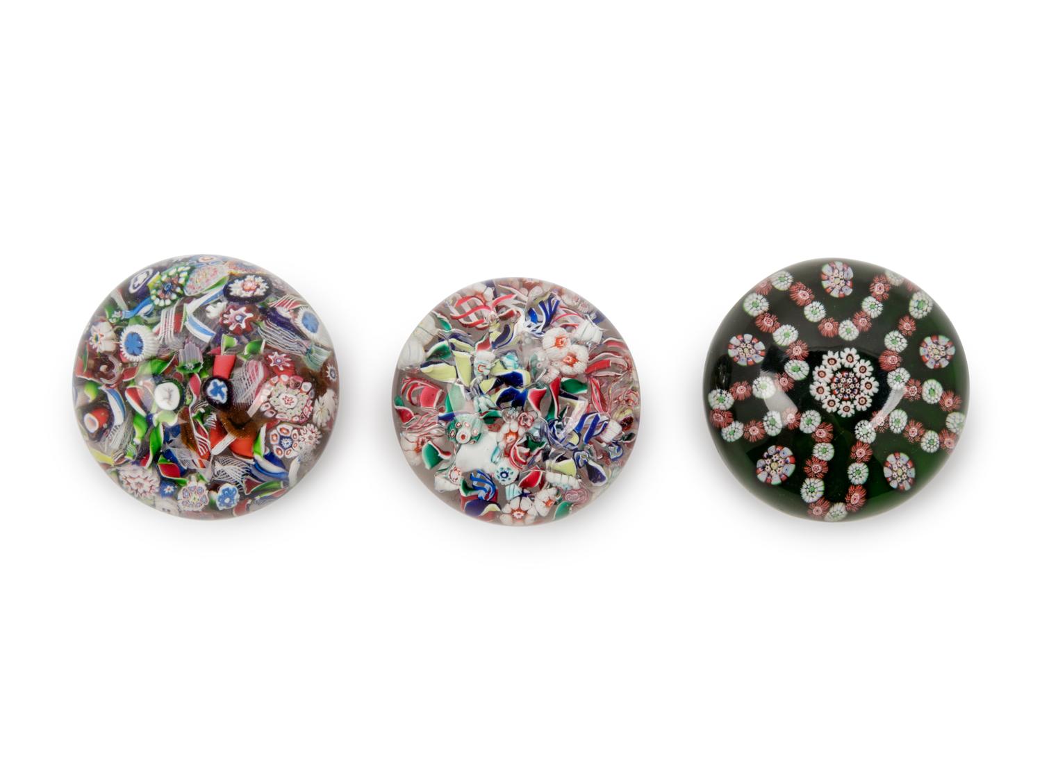 Three Glass Paperweights