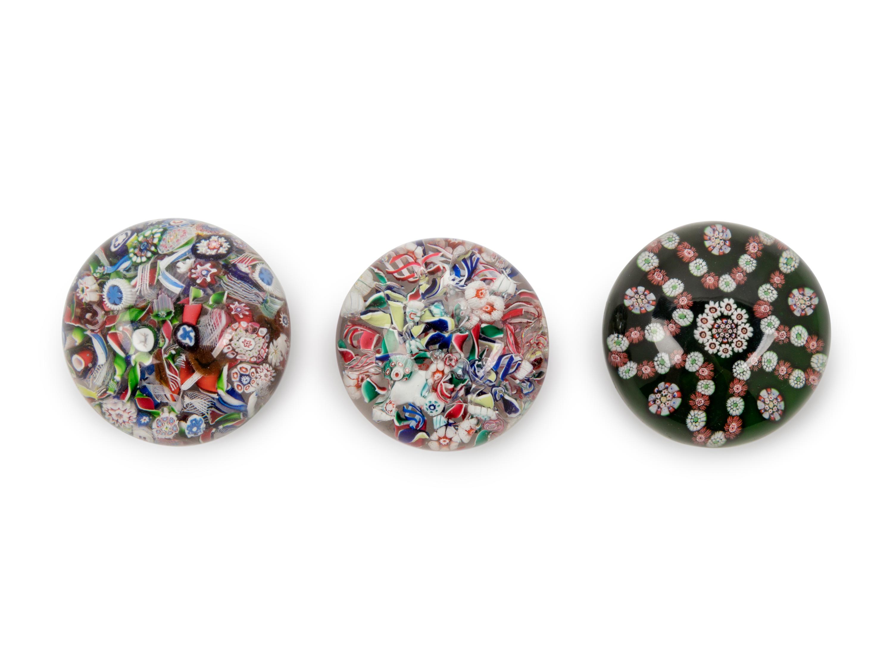 Three Glass Paperweights