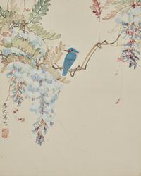 Two 'Bird and Flowers' Paintings — 唐鴻（1926-2018）及惲壽平（款）花鳥圖兩卷