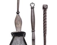 A Group of Four Wrought Iron Kitchen / Fireplace Implements, Most Northern European, 18th Century