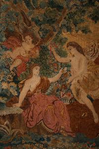 A George III Style Carved Mahogany and Needlepoint Pole Screen