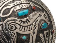 Silver Seed Jars, with Coral and Turquoise