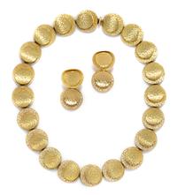 A Yellow Gold and Diamond Demi-Parure, 142.20 dwts.