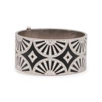 TIFFANY & CO., FRANCE, DIAMOND AND LACQUER 'FAN' BANGLE BRACELET