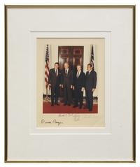 [Presidential] Reagan, Ronald, and Gerald Ford, and, Jimmy Carter, and Richard Nixon. Signed Photograph