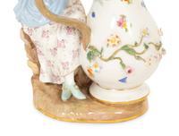 A Pair of Meissen Porcelain Figural Ewers