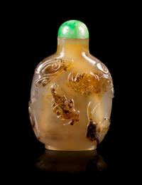 A Carved Cameo Agate Snuff Bottle Height 2 3/16 inches. — OFFICIAL SCHOOL, 1780-1850