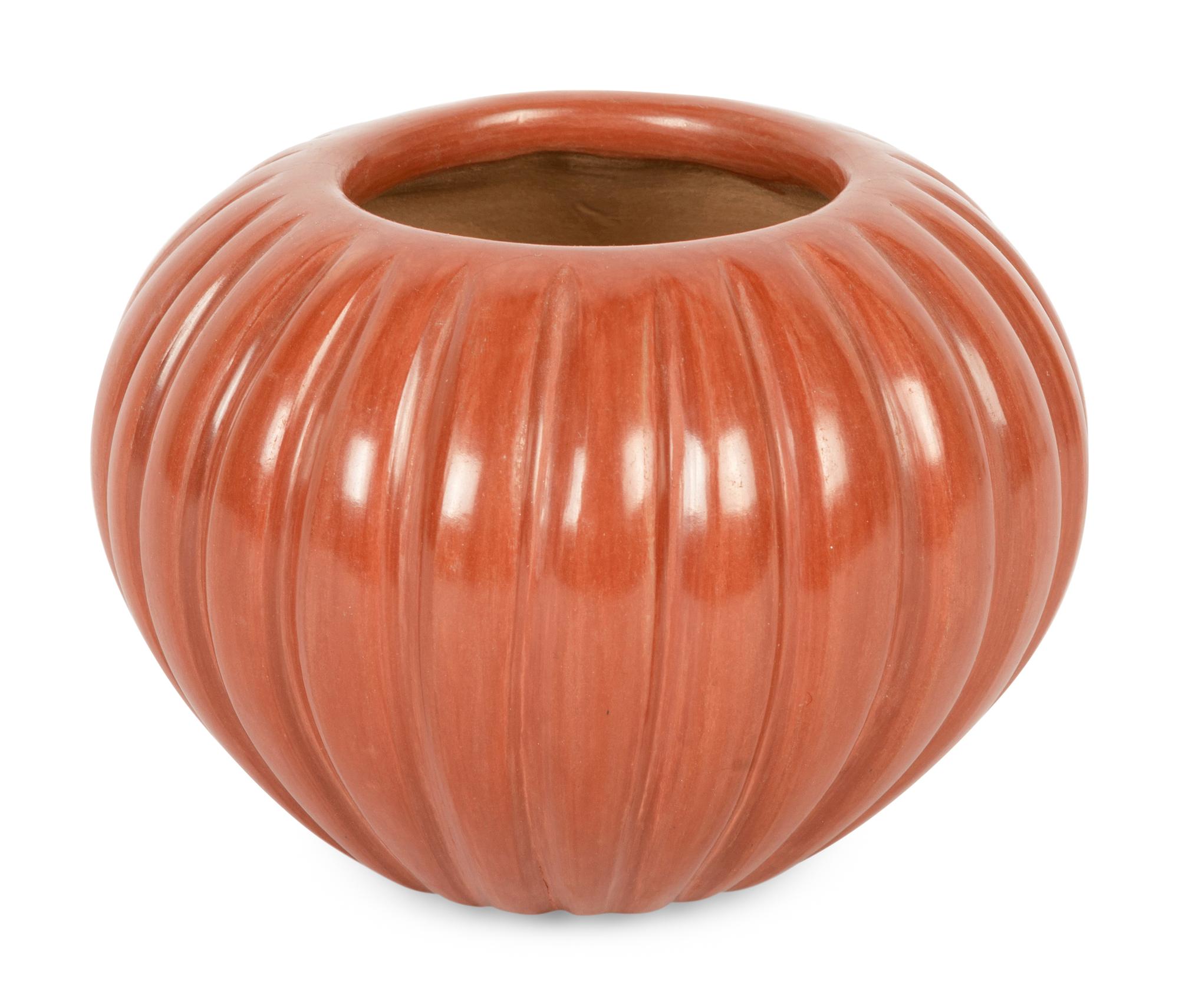 Redware Pottery Melon Jar