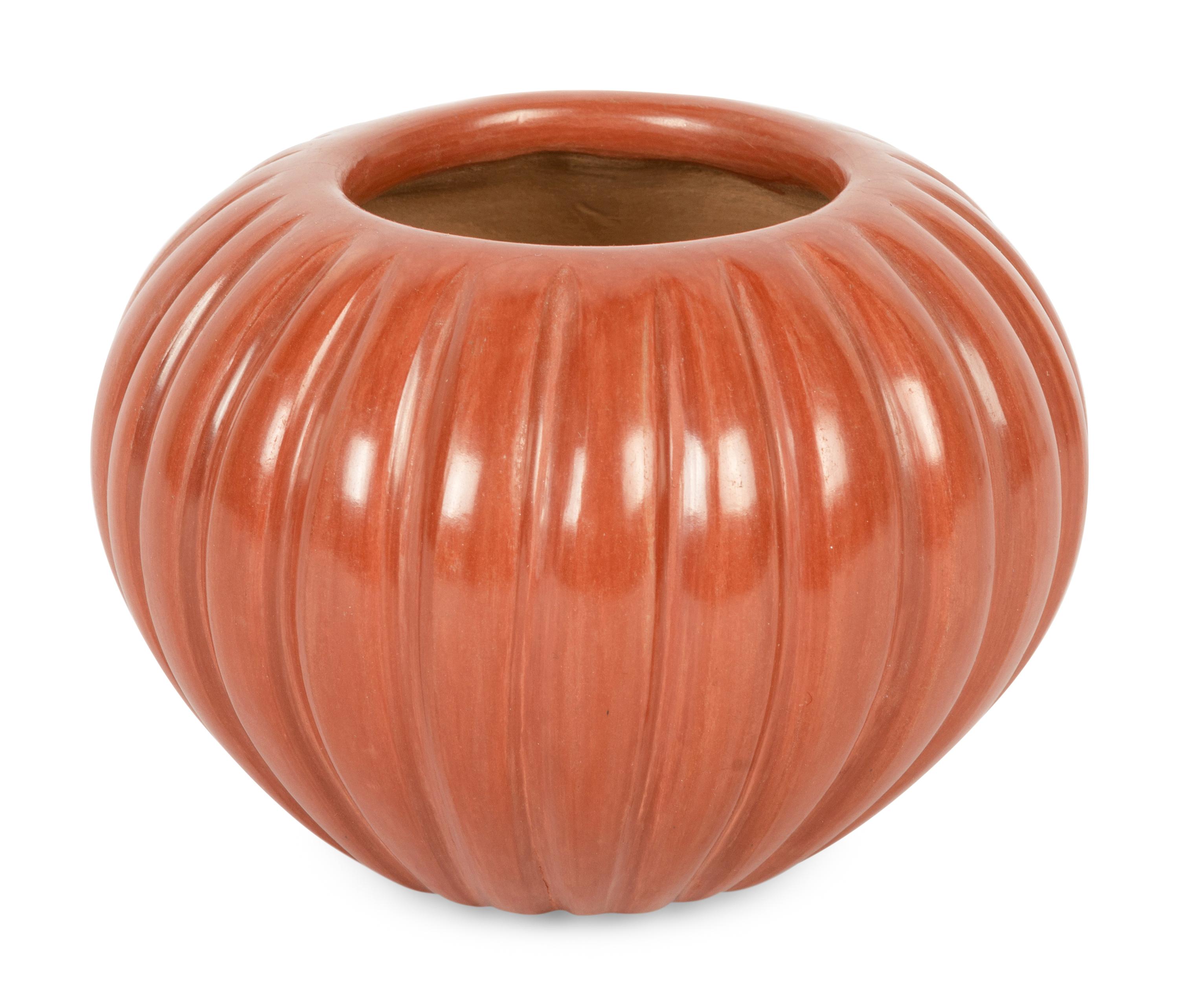 Redware Pottery Melon Jar