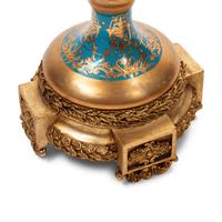 A Pair of Large Sèvres Style Porcelain and Gilt Bronze Mounted Vases and Covers