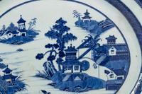 A Chinese Export Canton Blue and White Porcelain Platter