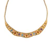 YELLOW GOLD AND MULTIGEM NECKLACE