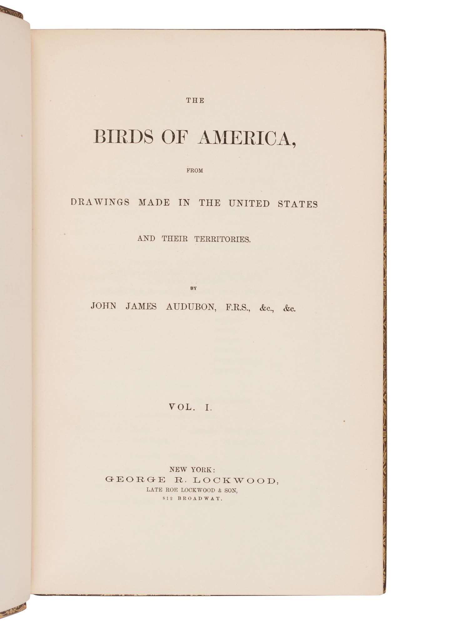 Audubon, John James. The Birds of America from Drawings Made in the United States and Their Territories .
