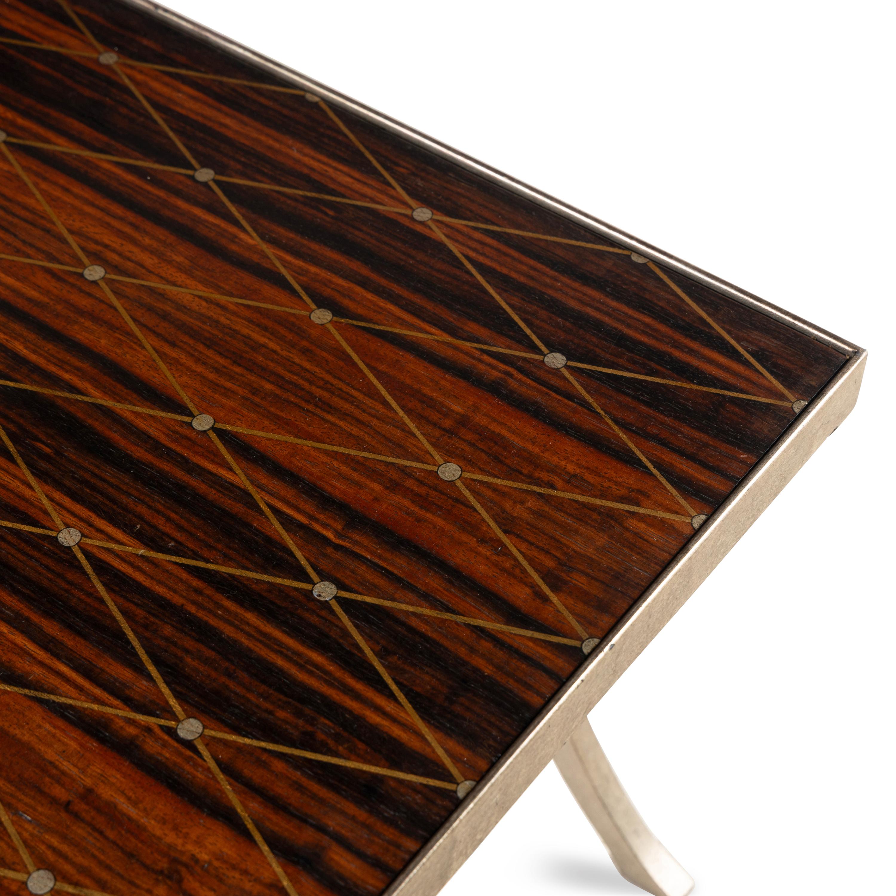 A Dessin Fournir Brass Inlaid Rosewood Coffee Table