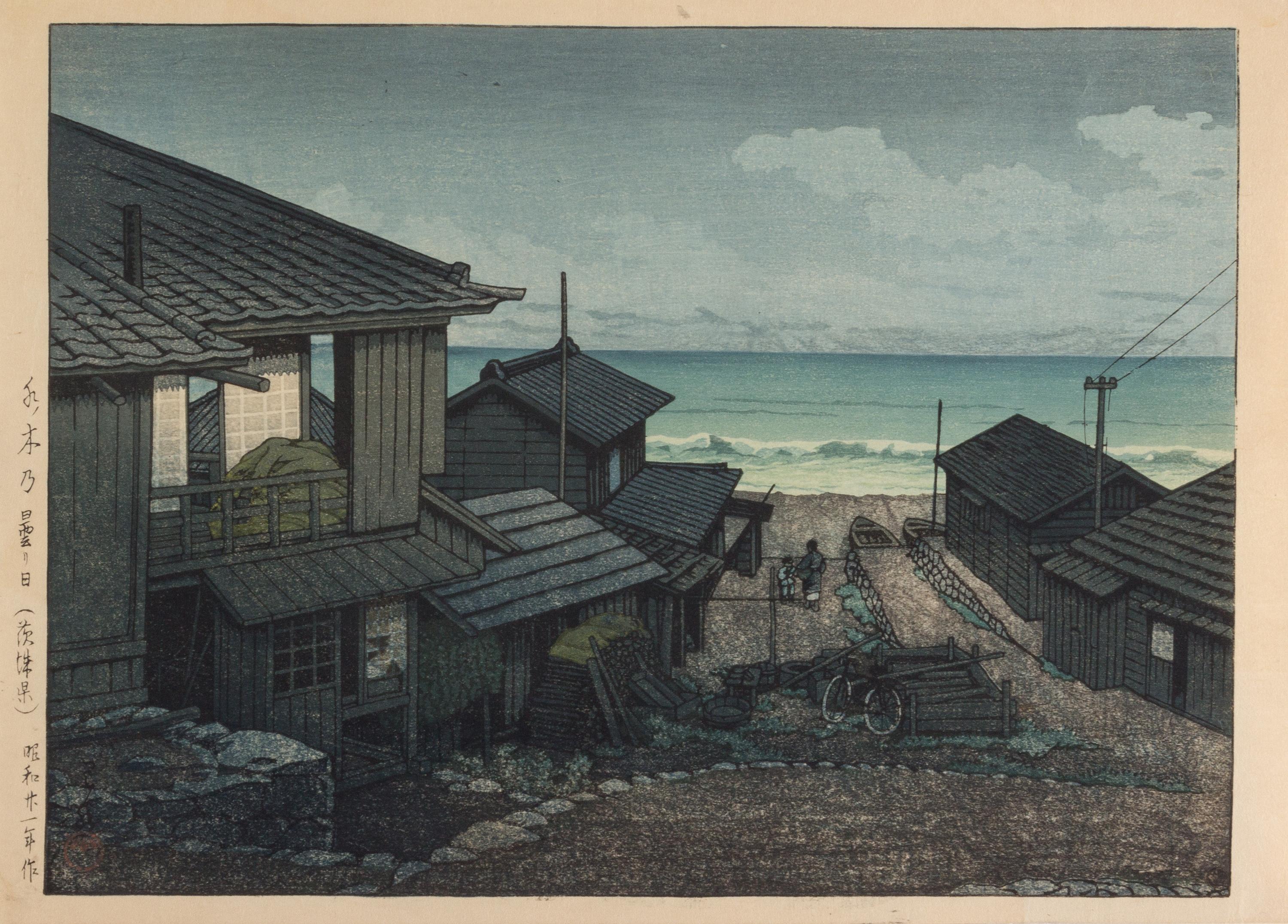 Kawase Hasui, (1883-1957), Matsubara Lake, dated 1941; Nissaka on the Tokaido Road, dated 1942; Cloudy Day in Mito, dated 1946; Autumn