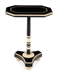 A Rose Tarlow Black Lacquered Side Table