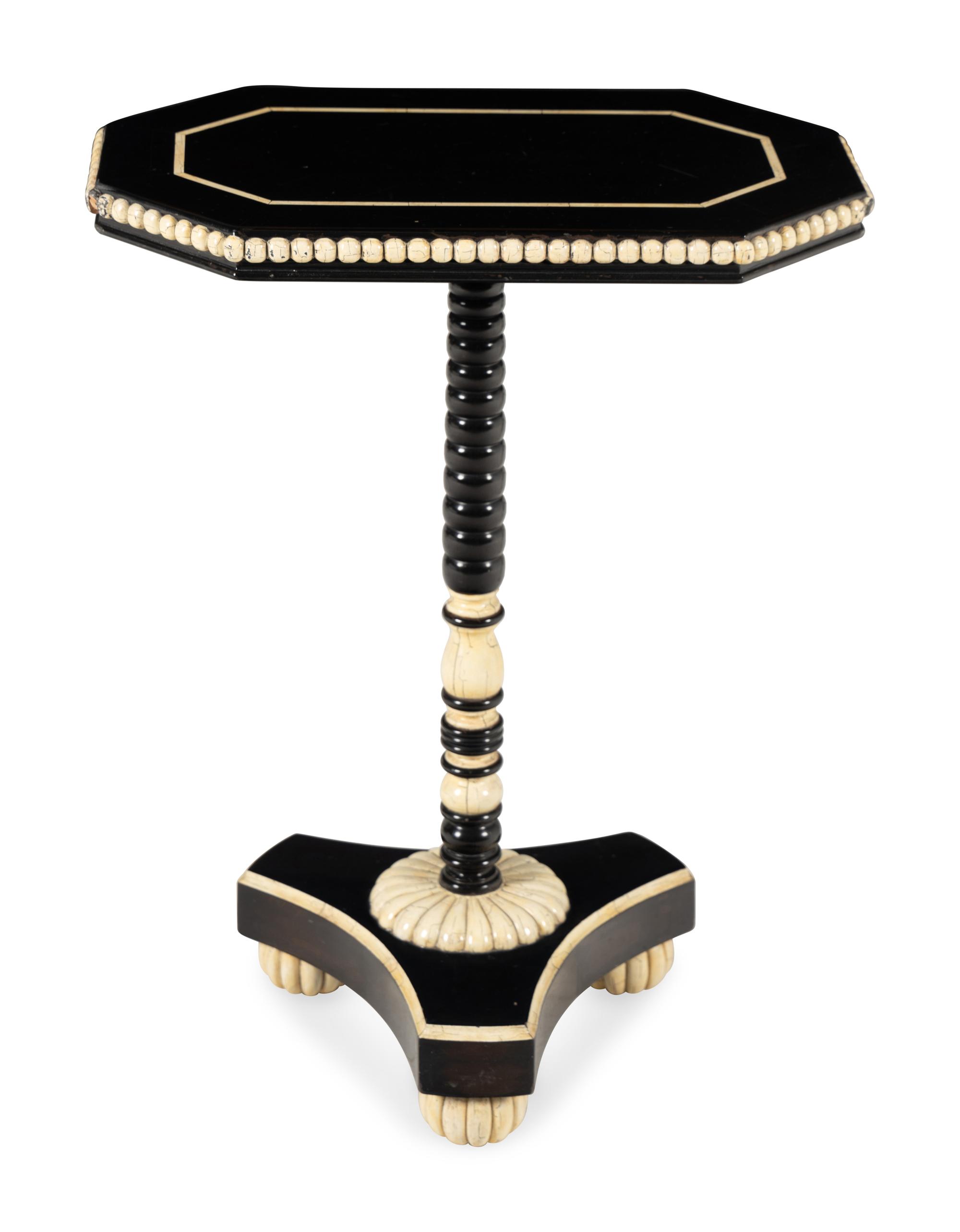 A Rose Tarlow Black Lacquered Side Table