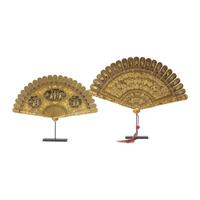 Two Lacquered and Gilt-Decorated Chinese Export Fans