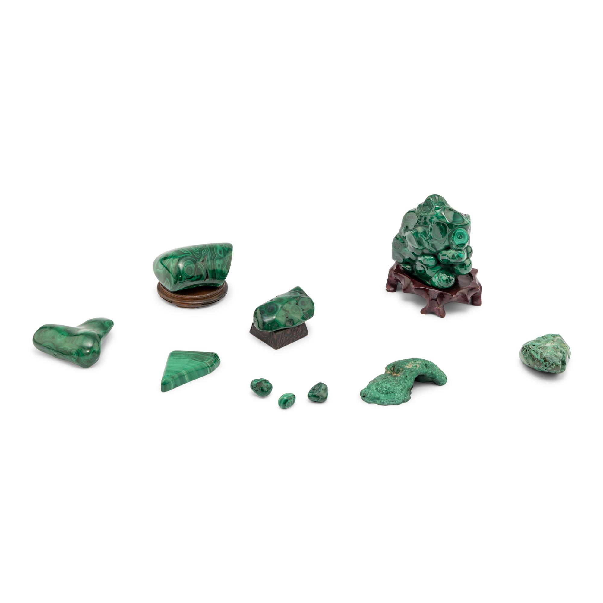 A Group of Ten Malachite Specimens