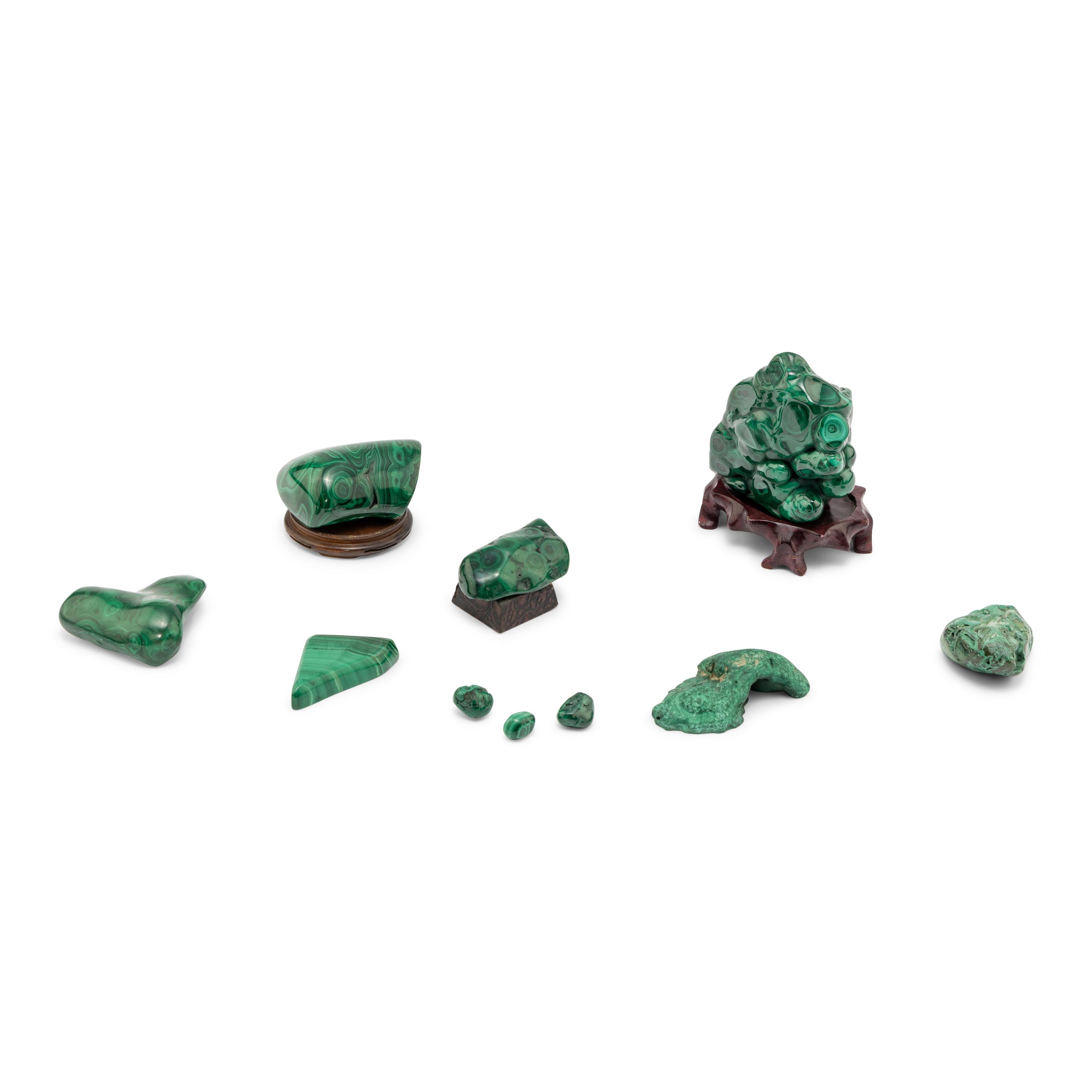 A Group of Ten Malachite Specimens