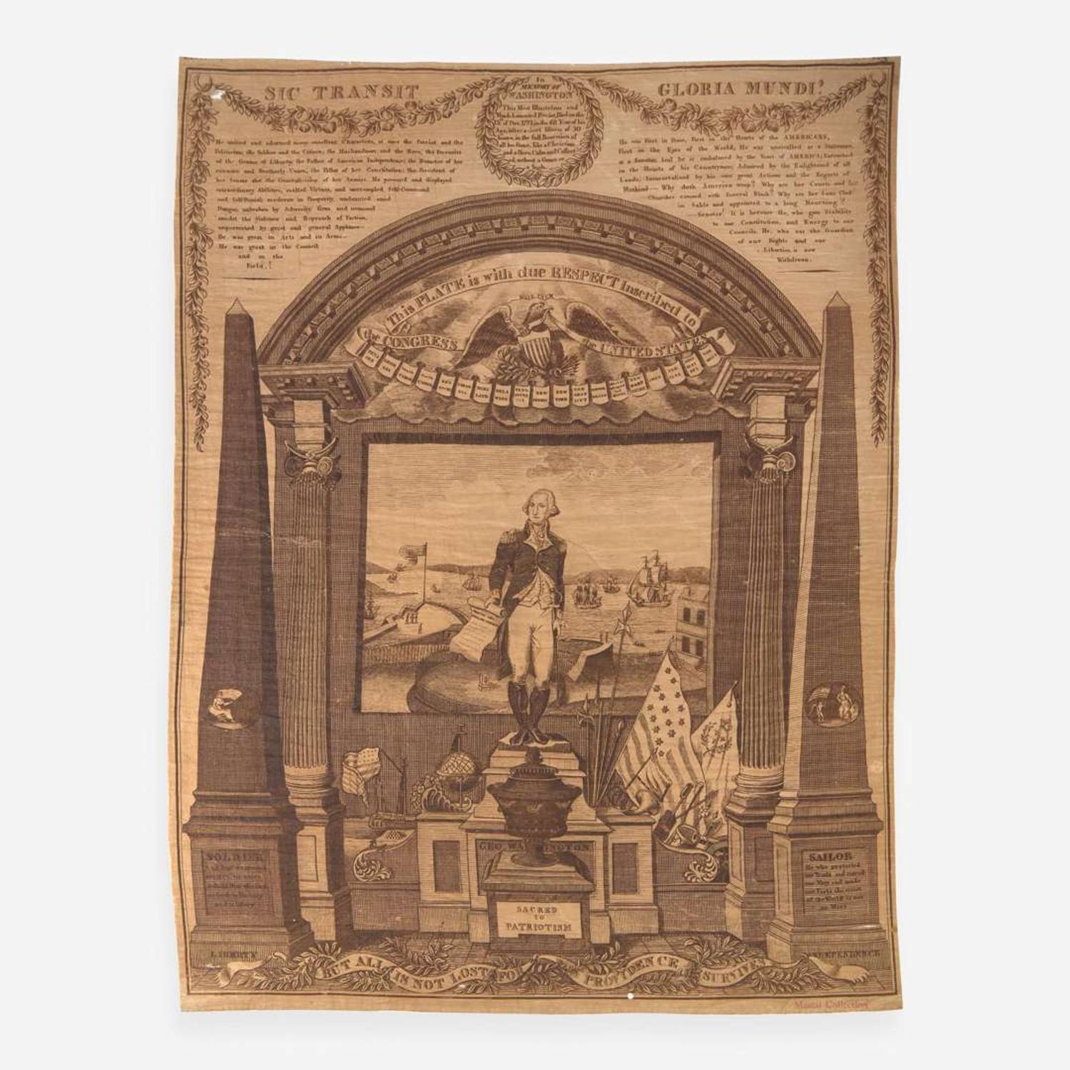 [Presidential] [Washington, George] Commemorative Textile