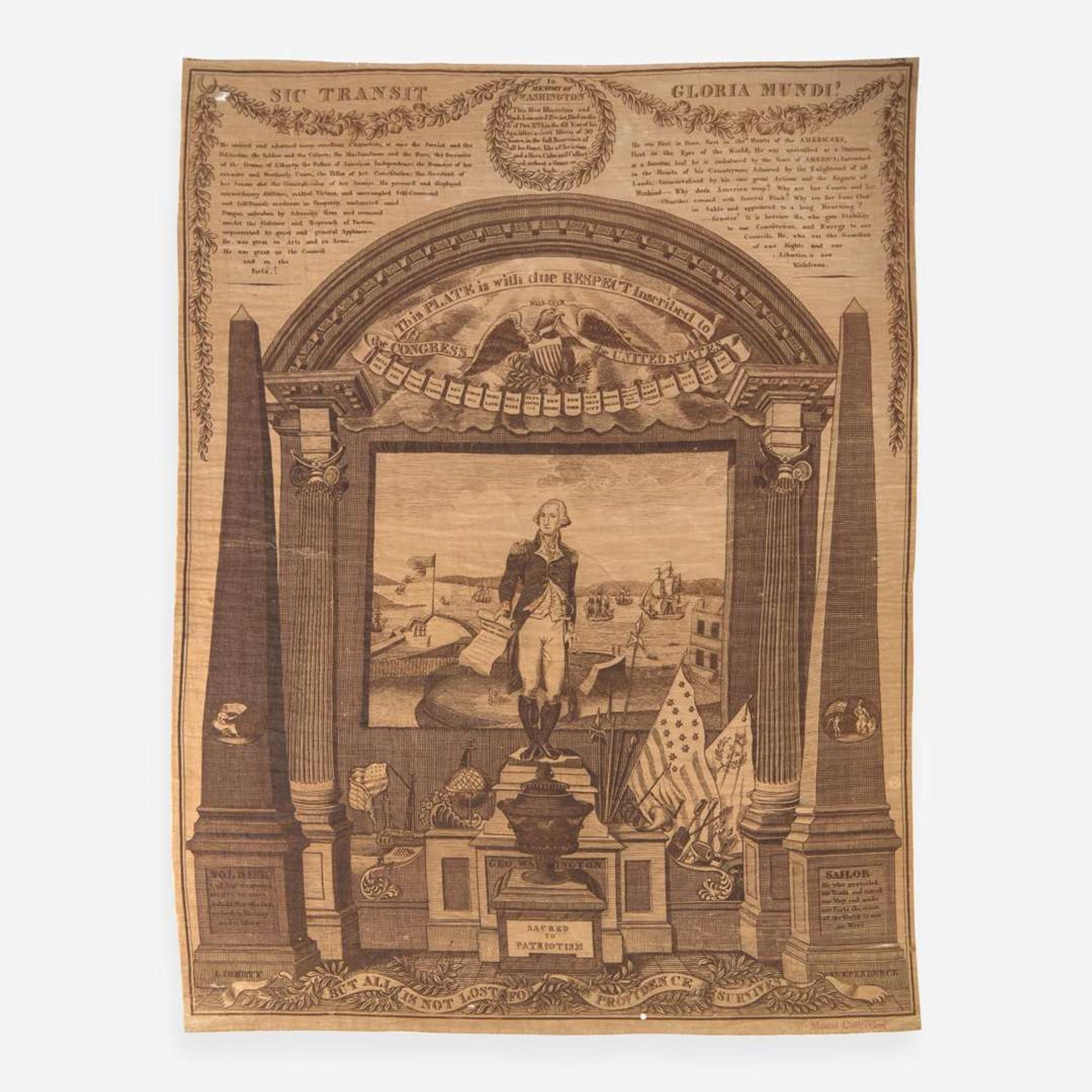 [Presidential] [Washington, George] Commemorative Textile