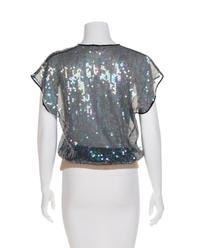 Gucci Iridescent Sequin Top, 1970-80s Size label: 42