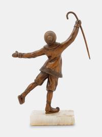 Art Deco Sculpture of a Youth Skating