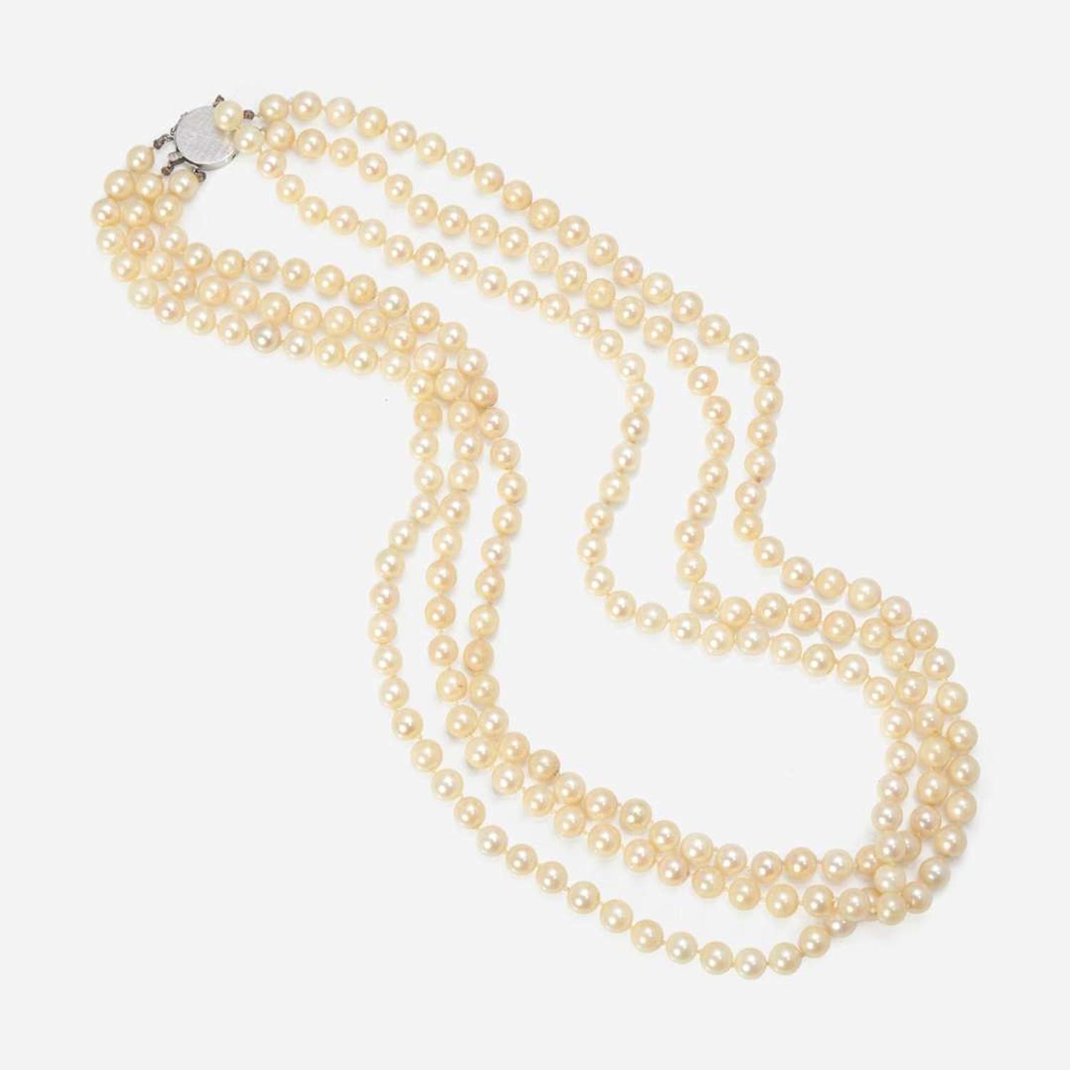 A Triple-Strand Pearl Necklace