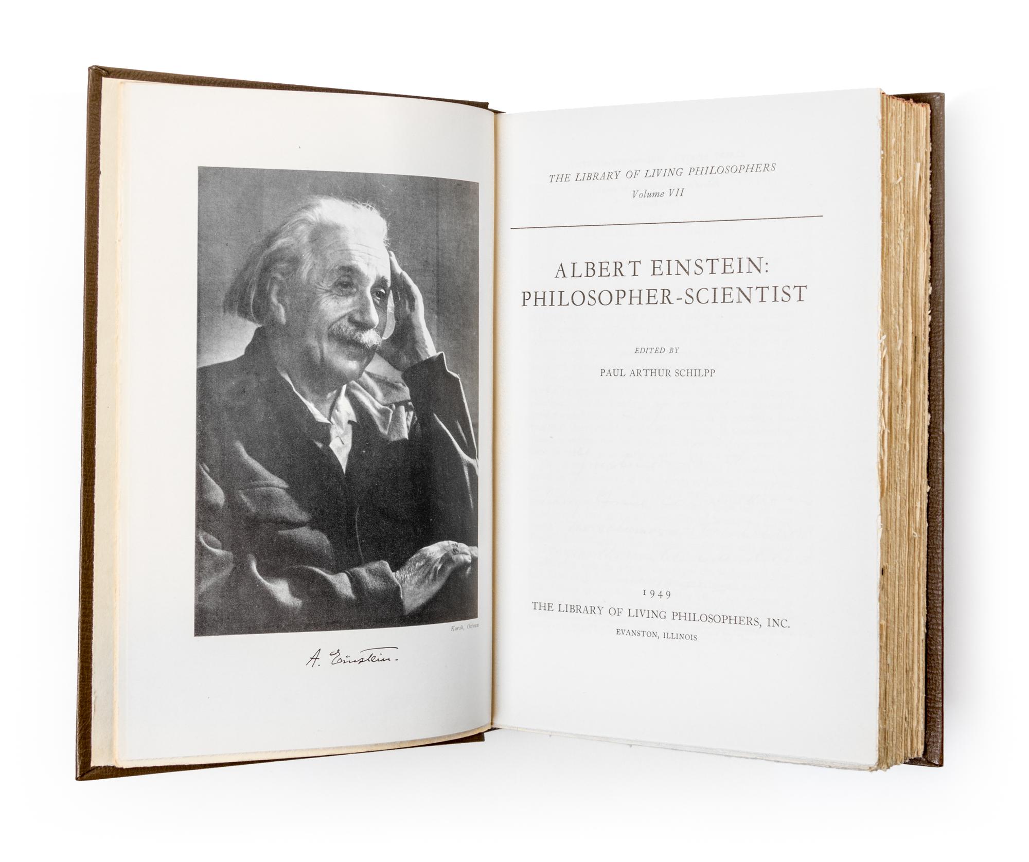 (EINSTEIN, ALBERT) Albert Einstein: Philosopher-Scientist, 1949. Limited, signed.