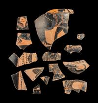 14 Attic Black-Figured Column Krater Fragments