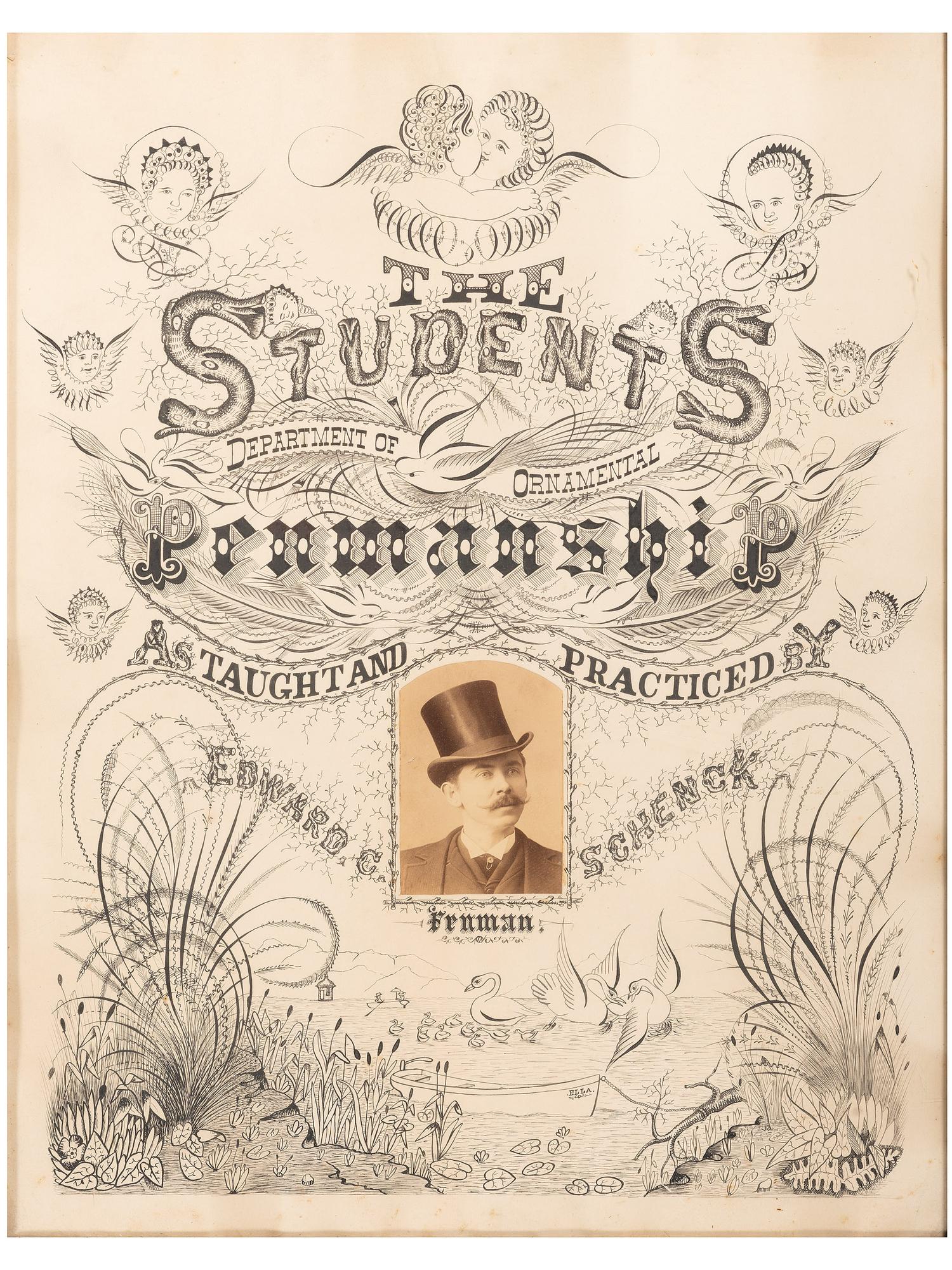 A Penmanship Advertisement by Students of Edward Schenk