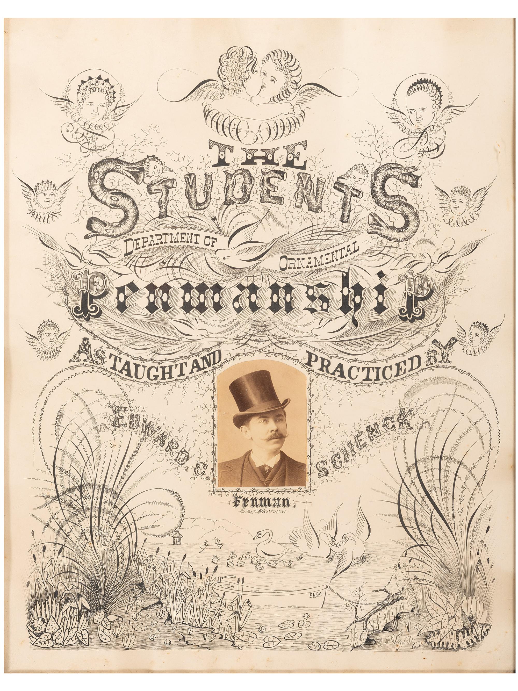 A Penmanship Advertisement by Students of Edward Schenk