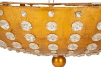 A Large French Gilt Metal and Cut Glass Bowl-Form Light Fixture