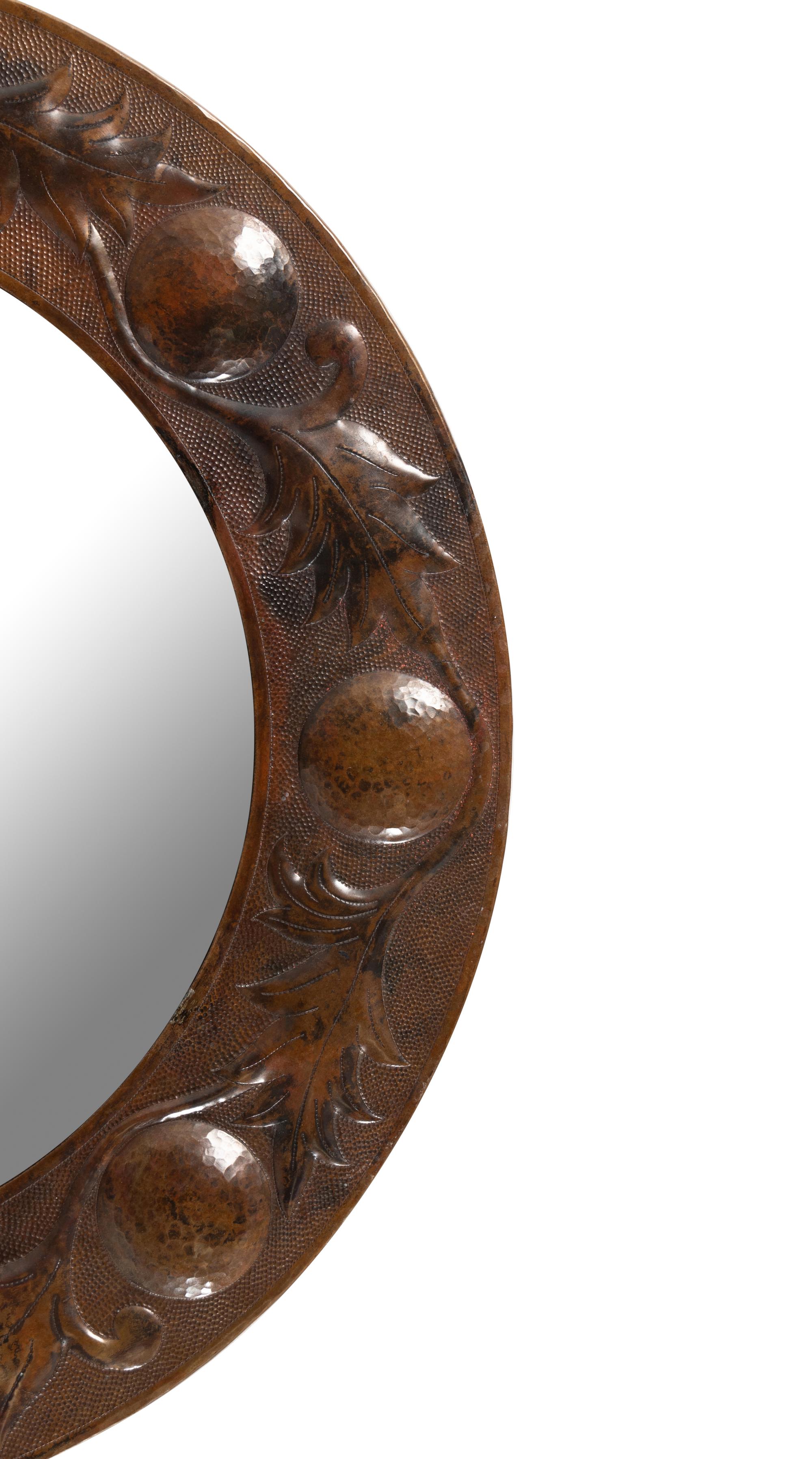 Round Repoussé Mirror