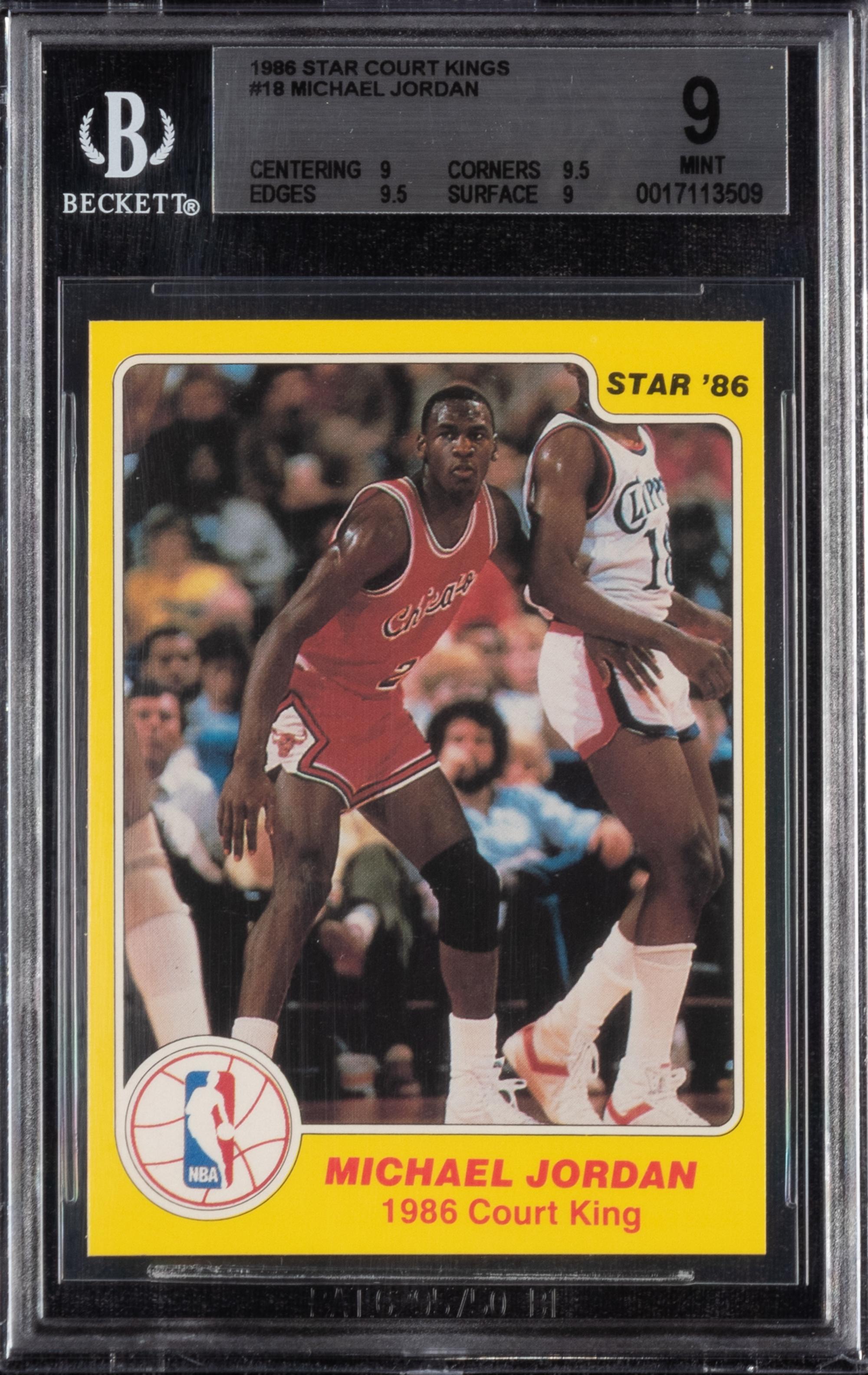 A 1986 Star Court Kings Michael Jordan Card No. 18 (BGS 9 MINT)