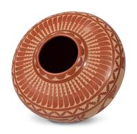 Redware Sgraffito Pottery Jar, with Corn and Kokopelli