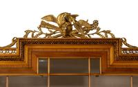 A Baker Neoclassical Style Parcel Gilt Walnut Vitrine Cabinet