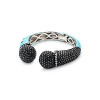 DIAMOND SIMULANT AND ENAMEL CUFF BRACELET