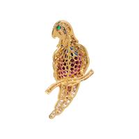 DIAMOND AND MULTIGEM BIRD BROOCH