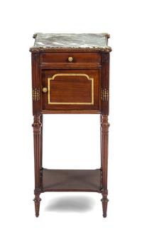 A Louis XVI Style Mahogany Table de Nuit, 19TH/20TH CENTURY, Height 33 1/8 x width 13 1/2 x depth 13 3/4 inches. — 19TH/20TH CENTURY,