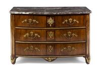 A Regence Style Gilt Metal Mounted Commode Height 31 1/2 x width 48 1/2 x depth 23 inches. — 19TH CENTURY